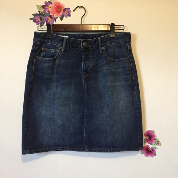 dark denim jean skirt